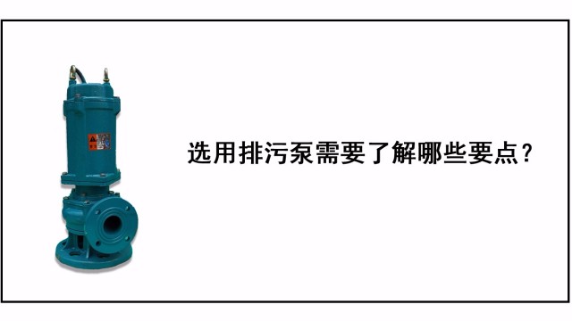 選用排污泵需要了解哪些要點(diǎn)？